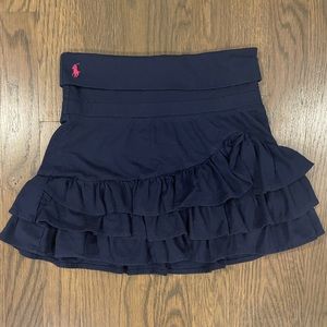 Ralph Lauren Girls Cotton Navy Ruffle Skirt Size 8-10